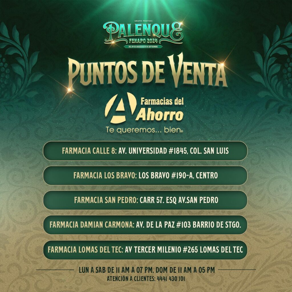 puntos de venta palenque fenapo 2024